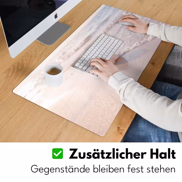 Schreibtischunterlage - Muschel – Strand – Meer – Natur – Beige - Zeeschelp - Strand - Zee - Natuur - Beige Muismat XXL klein