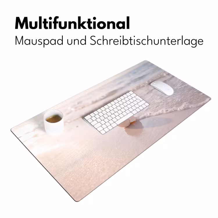 Schreibtischunterlage - Muschel – Strand – Meer – Natur – Beige - Zeeschelp - Strand - Zee - Natuur - Beige Muismat XXL klein