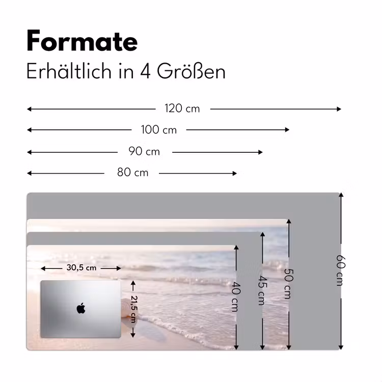 Schreibtischunterlage - Muschel – Strand – Meer – Natur – Beige - Zeeschelp - Strand - Zee - Natuur - Beige Muismat XXL klein