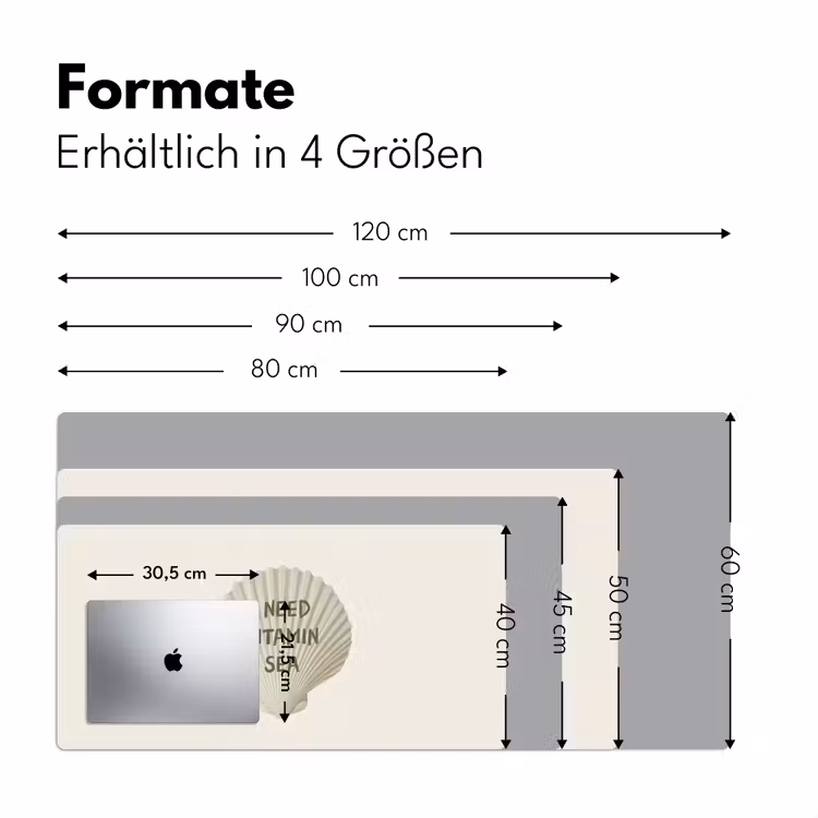 Schelp - Quote - Groen Muismat XXL klein -ysfeer5_duits