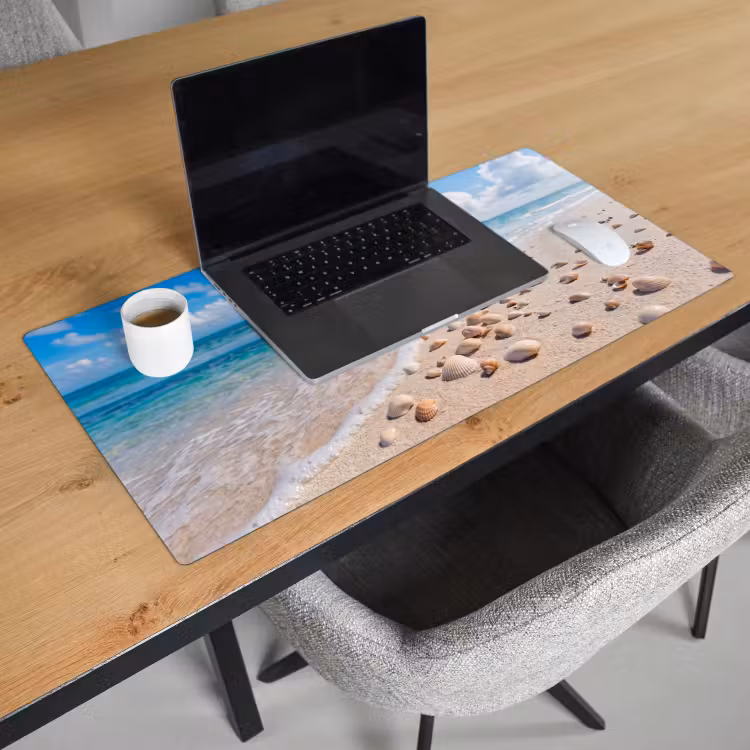 Schelpen - Strand - Natuur - Beige Muismat XXL klein -sfeer1