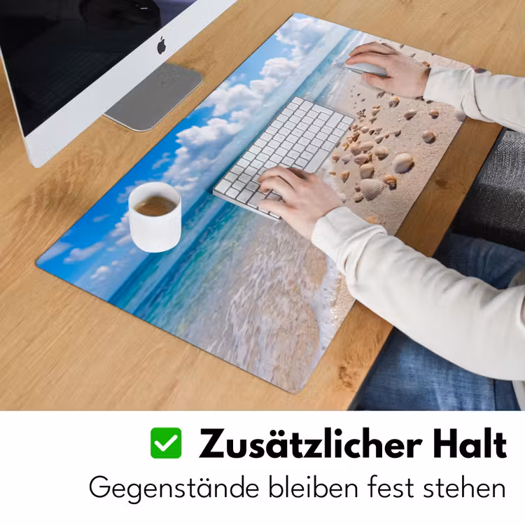 Schelpen - Strand - Natuur - Beige Muismat XXL klein -ysfeer3_duits