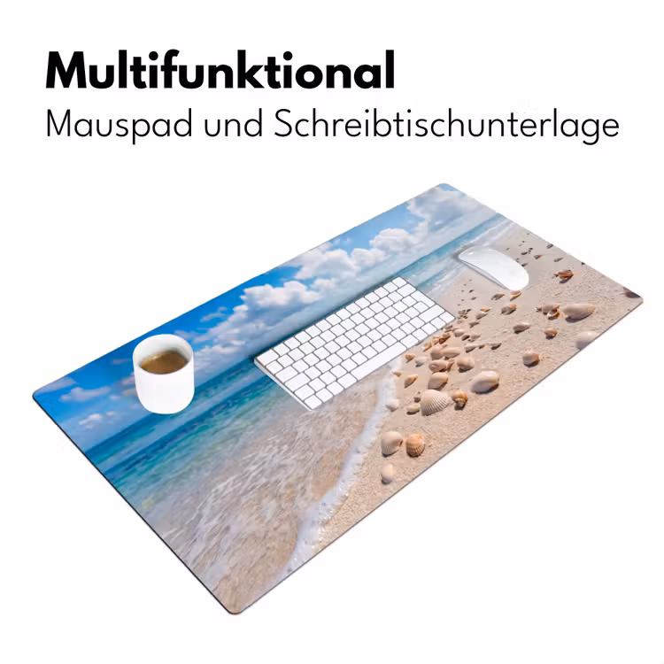 Schelpen - Strand - Natuur - Beige Muismat XXL klein -ysfeer4_duits