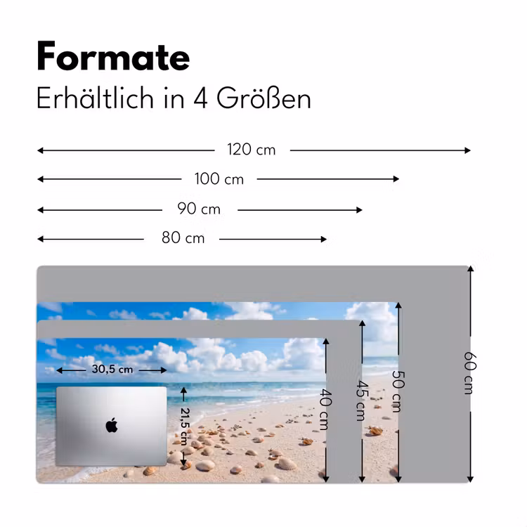 Schelpen - Strand - Natuur - Beige Muismat XXL klein -ysfeer5_duits