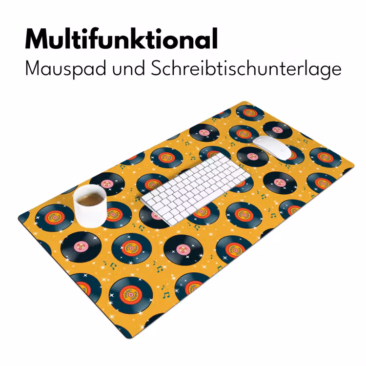 Muziek - Patroon - Geel Muismat XXL klein 681 -ysfeer4_duits