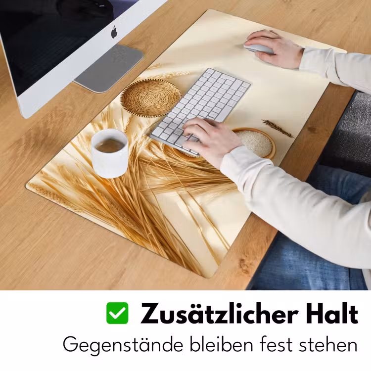 Granen - Hout - Kom - Beige Muismat XXL klein -ysfeer3_duits