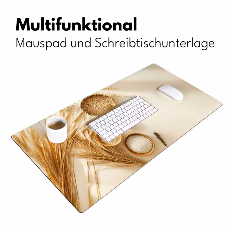 Granen - Hout - Kom - Beige Muismat XXL klein -ysfeer4_duits