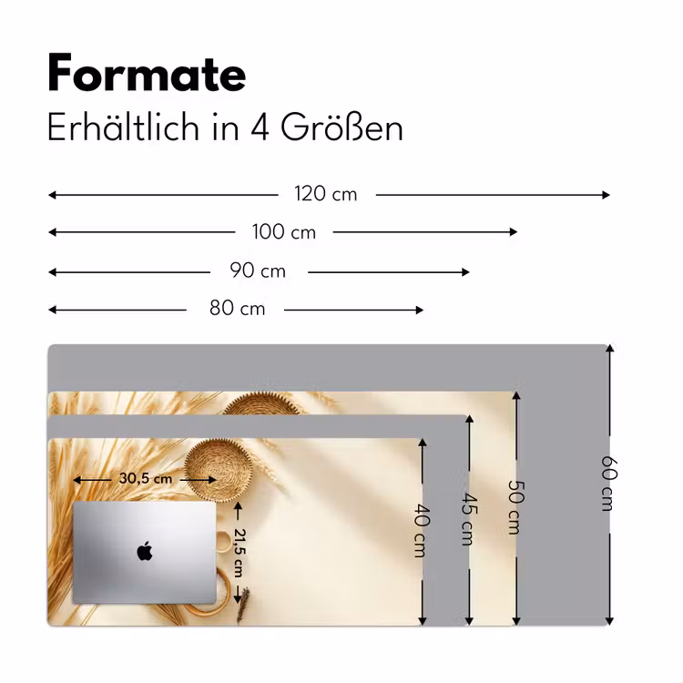 Granen - Hout - Kom - Beige Muismat XXL klein -ysfeer5_duits