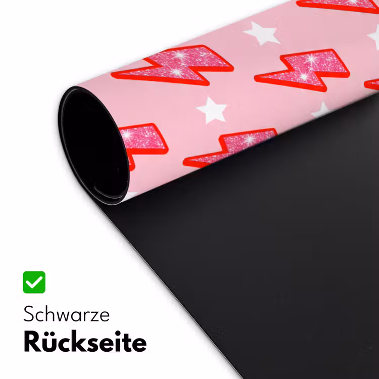 Patroon - Bliksem - Ster - Glitter - Roze Muismat XXL klein -ysfeer2_duits