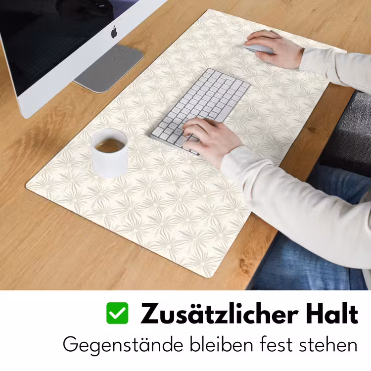 Patroon - Bloemen - Beige Muismat XXL klein 681 -ysfeer3_duits
