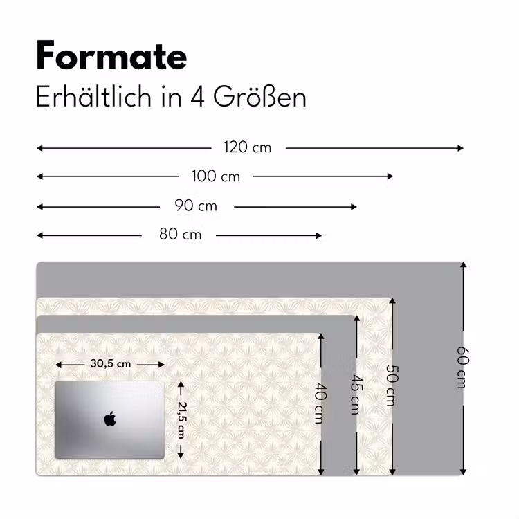 Patroon - Bloemen - Beige Muismat XXL klein 681 -ysfeer5_duits