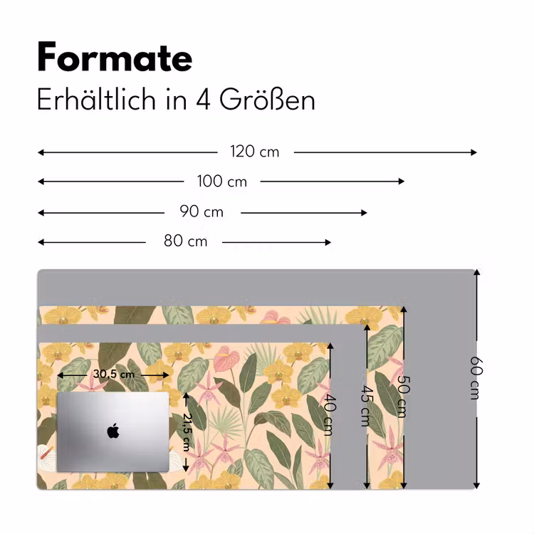 Patroon - Bloemen - Kleurrijk Muismat XXL klein -ysfeer5_duits