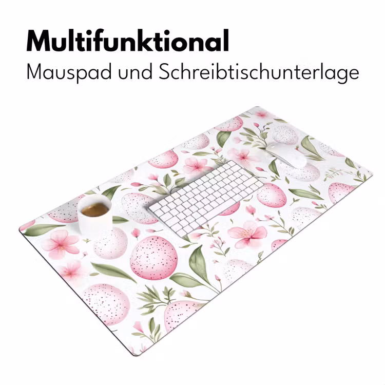 Patroon - Eieren - Roze - Pasen Muismat XXL klein -ysfeer4_duits