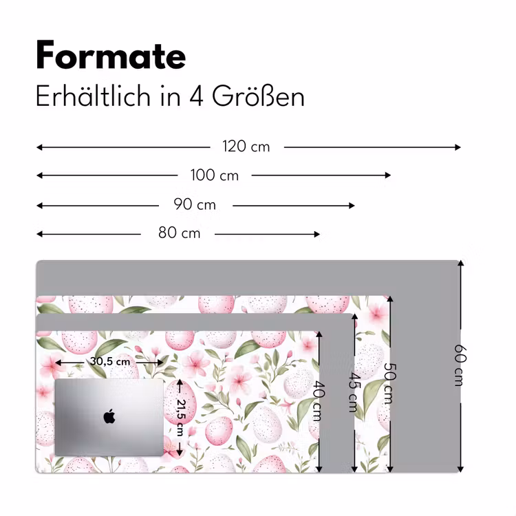 Patroon - Eieren - Roze - Pasen Muismat XXL klein -ysfeer5_duits