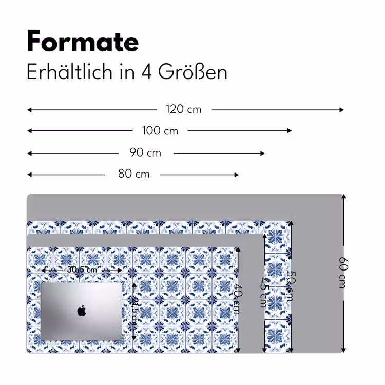 Patroon - Tegel - Blauw Muismat XXL klein 681 -ysfeer5_duits