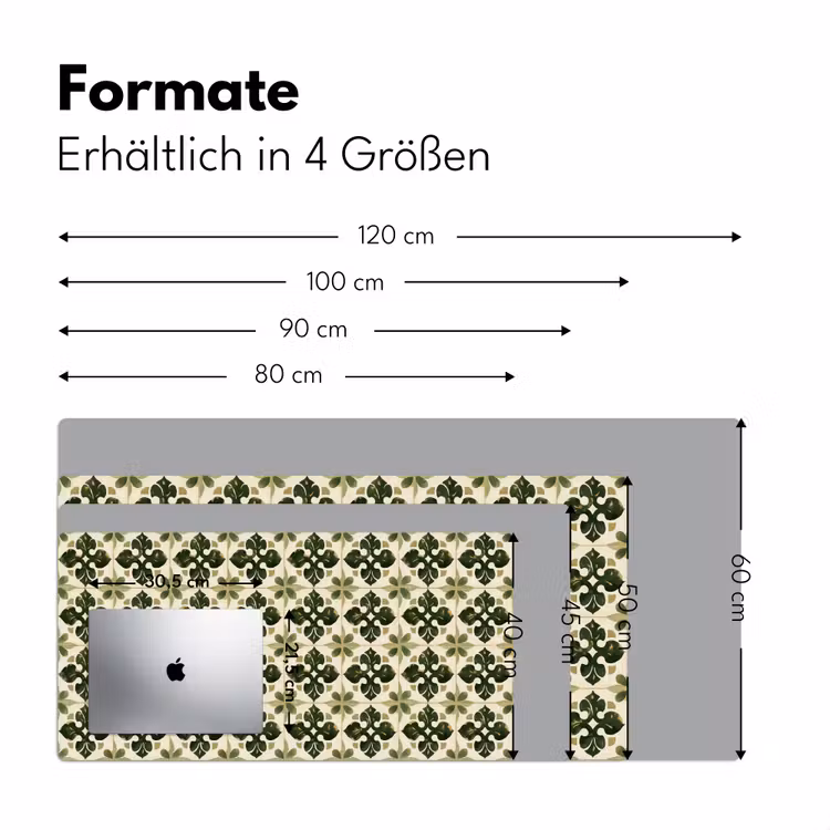 Patroon - Tegel - Groen Muismat XXL klein 681 -ysfeer5_duits