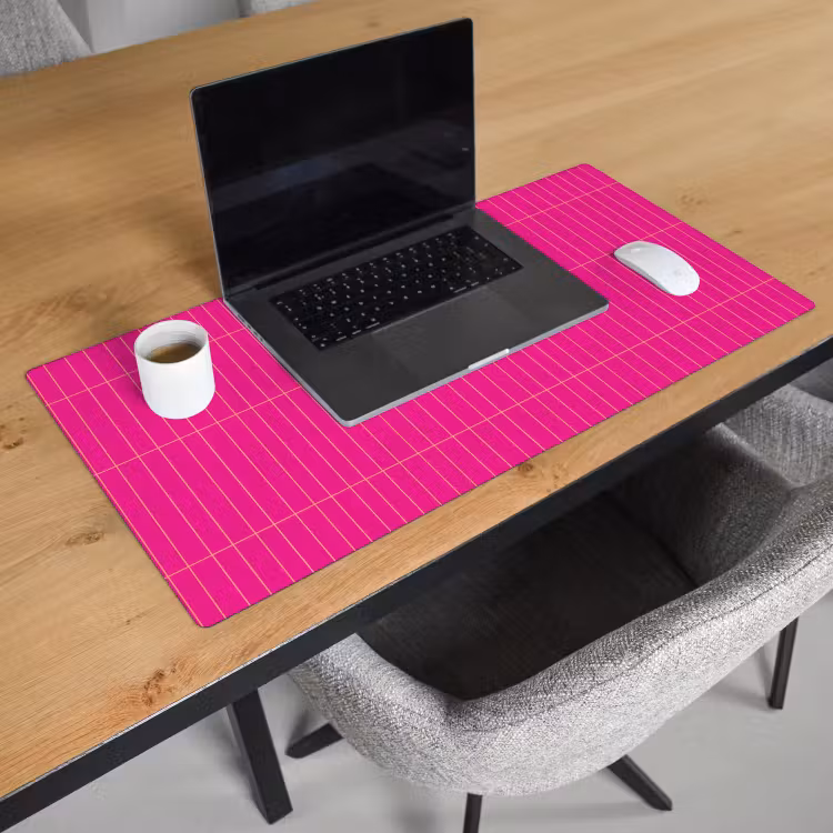 Patroon - Tegel - Magenta - Roze Muismat XXL klein 681 -sfeer1