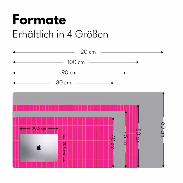 Patroon - Tegel - Magenta - Roze Muismat XXL klein 681 -ysfeer5_duits