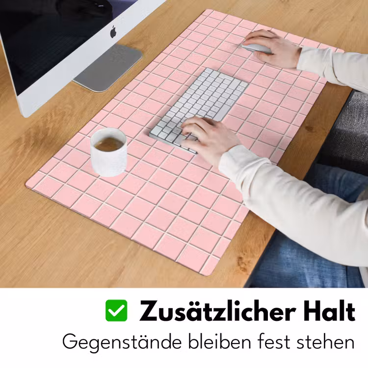 Patroon - Tegel - Pastelroze Muismat XXL klein 681 -ysfeer3_duits