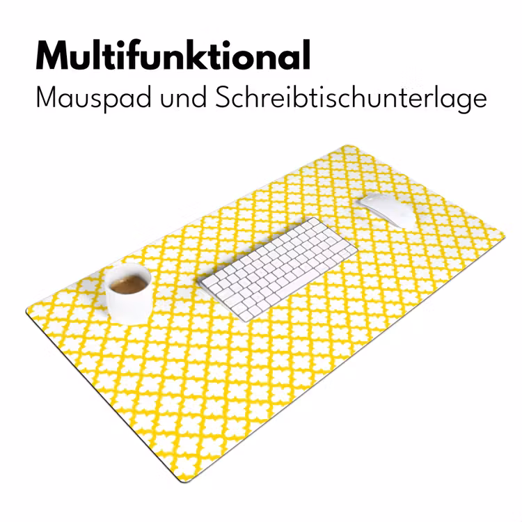 Patroon - Geometrisch - Klassiek - Geel Muismat XXL klein 681 -ysfeer4_duits