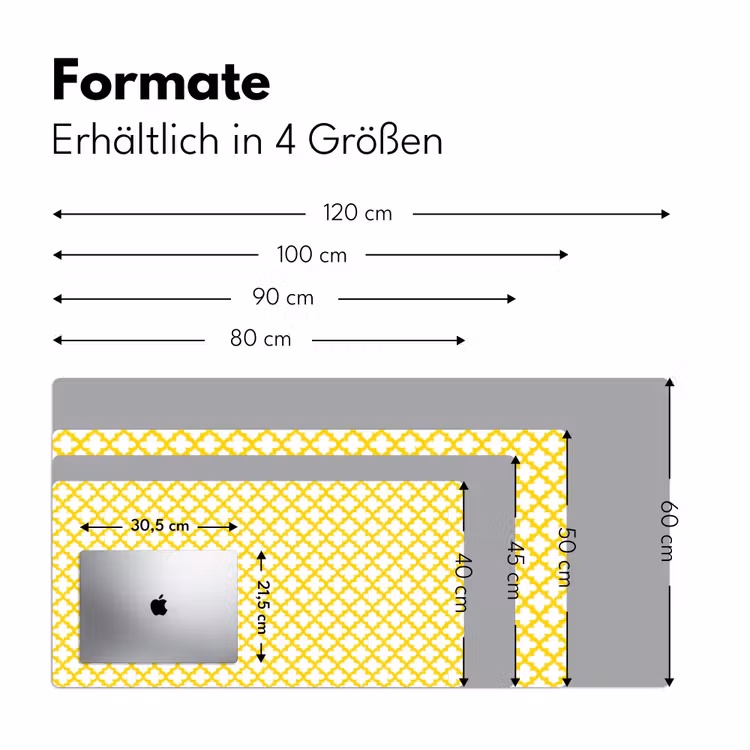 Patroon - Geometrisch - Klassiek - Geel Muismat XXL klein 681 -ysfeer5_duits