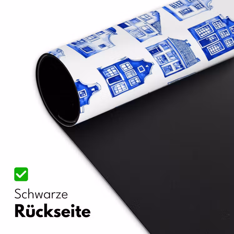 Patroon - Huizen - Blauw Muismat XXL klein 681 -ysfeer2_duits
