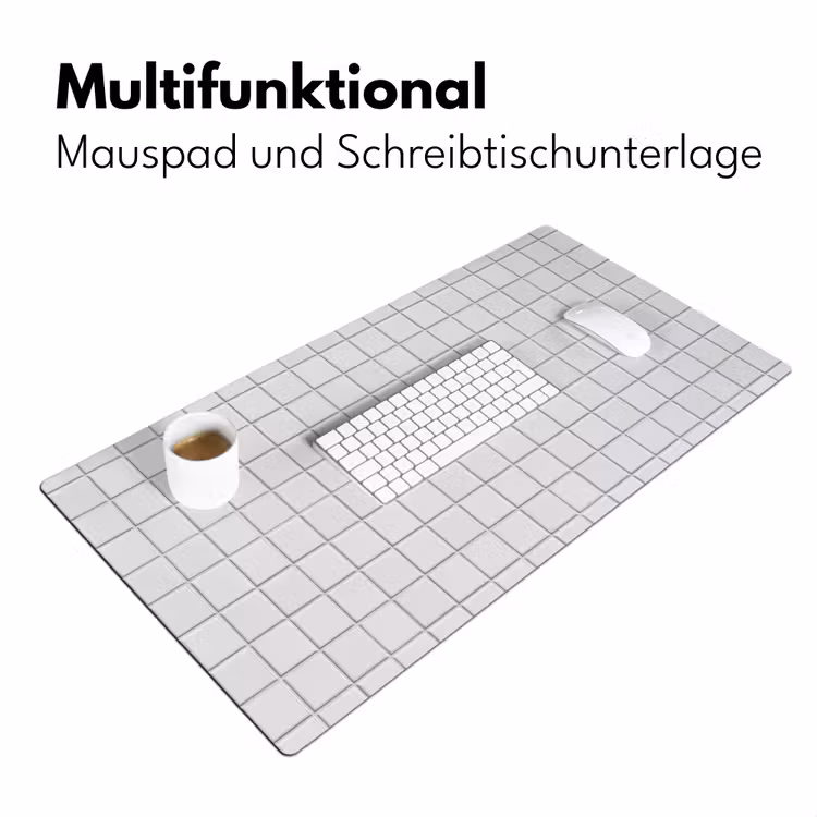Patroon - Tegels - Grijs - Wit Muismat XXL klein 681 -ysfeer4_duits