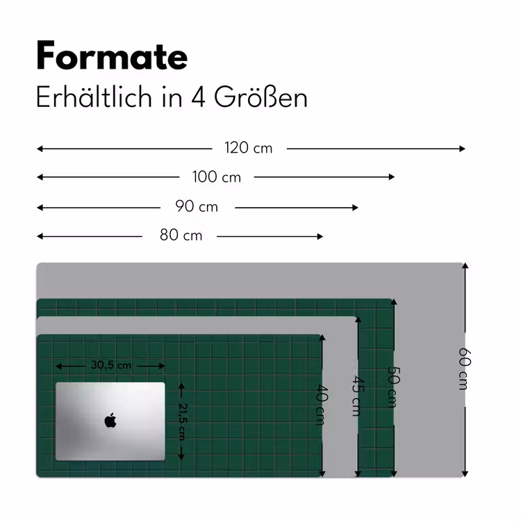 Patroon - Tegels - Dennen - Groen Muismat XXL klein 681 -ysfeer5_duits