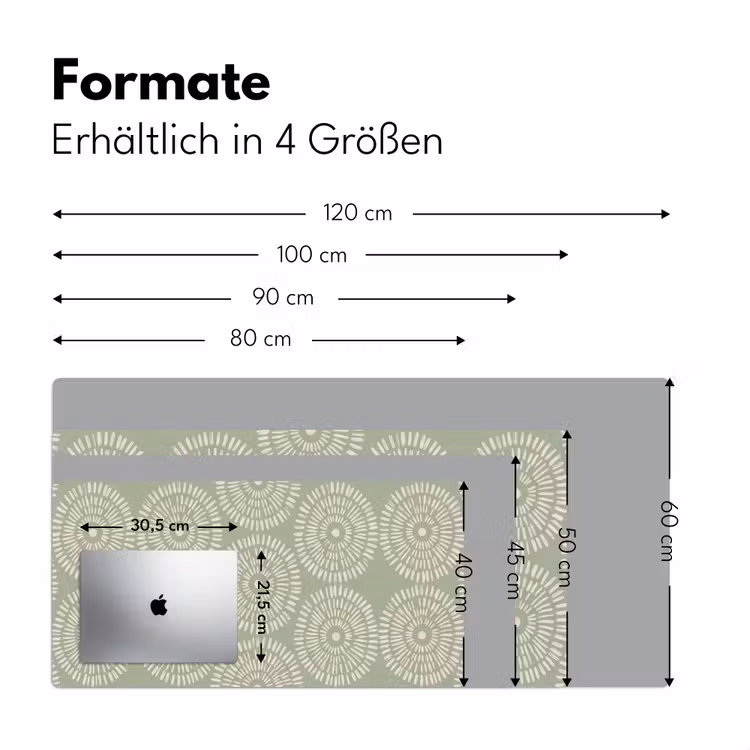 Patroon - Cirkels - Abstract - Modern - Groen Muismat XXL klein -ysfeer5_duits