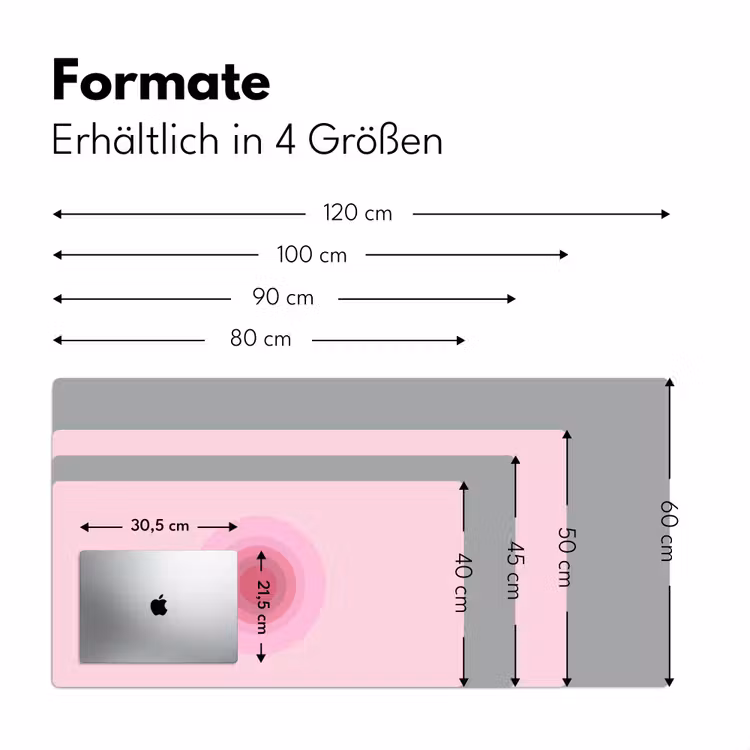 Schreibtischunterlage - Muster – Kreise – Abstrakt – Rosa – Modern - Patroon - Cirkels - Abstract - Roze - Modern Muismat XXL klein