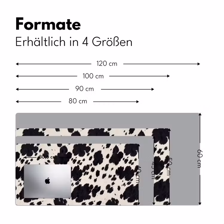 Patroon - Vacht - Zwart - Wit Muismat XXL klein -ysfeer5_duits