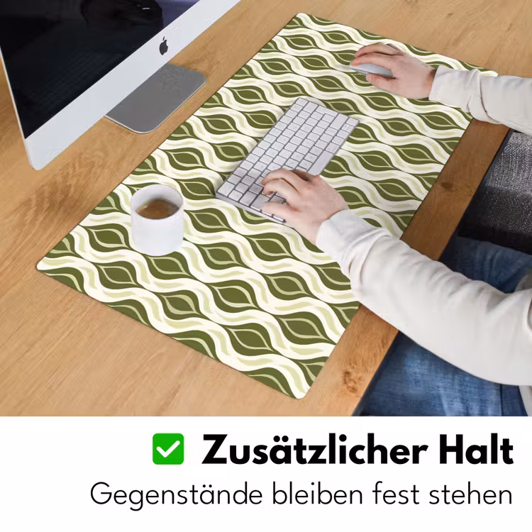 Patroon - Retro - Groen Muismat XXL klein 681 -ysfeer3_duits