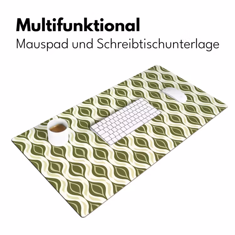 Patroon - Retro - Groen Muismat XXL klein 681 -ysfeer4_duits