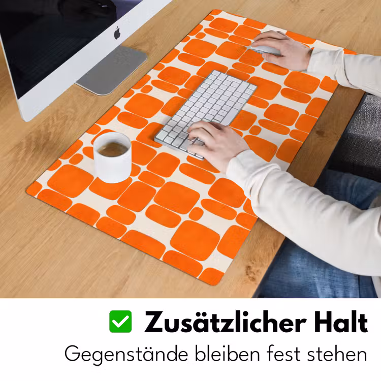 Patroon - Retro - Oranje Muismat XXL klein 681 -ysfeer3_duits
