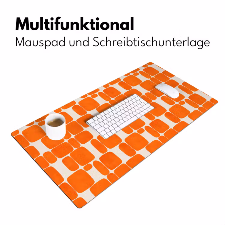 Patroon - Retro - Oranje Muismat XXL klein 681 -ysfeer4_duits