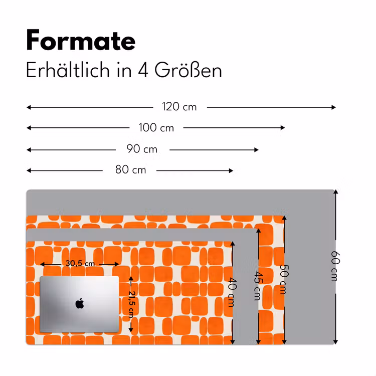 Patroon - Retro - Oranje Muismat XXL klein 681 -ysfeer5_duits