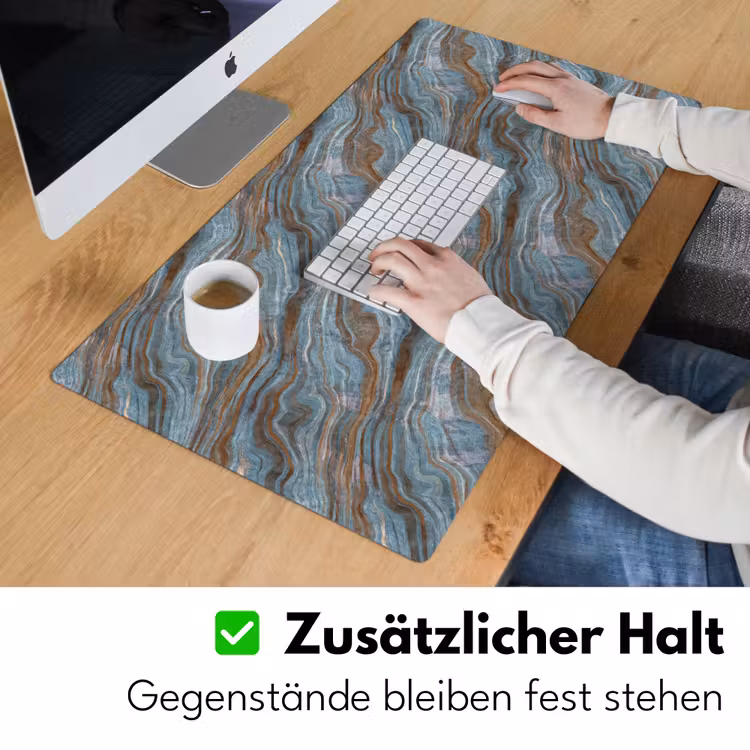 Patroon - Steen - Blauw Muismat XXL klein 681 -ysfeer3_duits