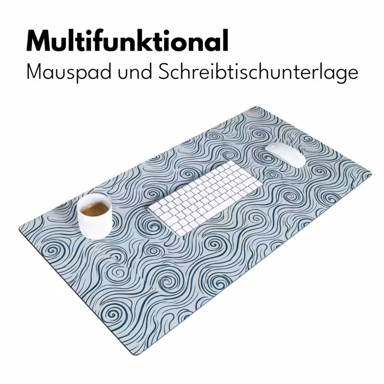 Patroon - Golven - Abstract - Modern - Blauw Muismat XXL klein -ysfeer4_duits