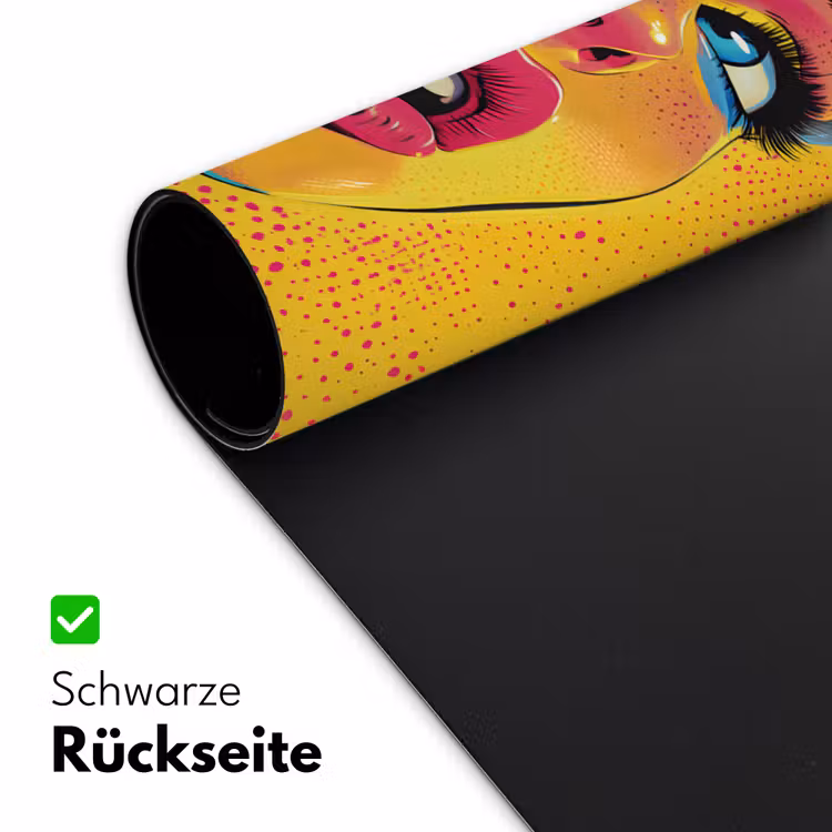 Close-up - Vrouwengezicht - Stippen - Geel Muismat XXL klein -ysfeer2_duits