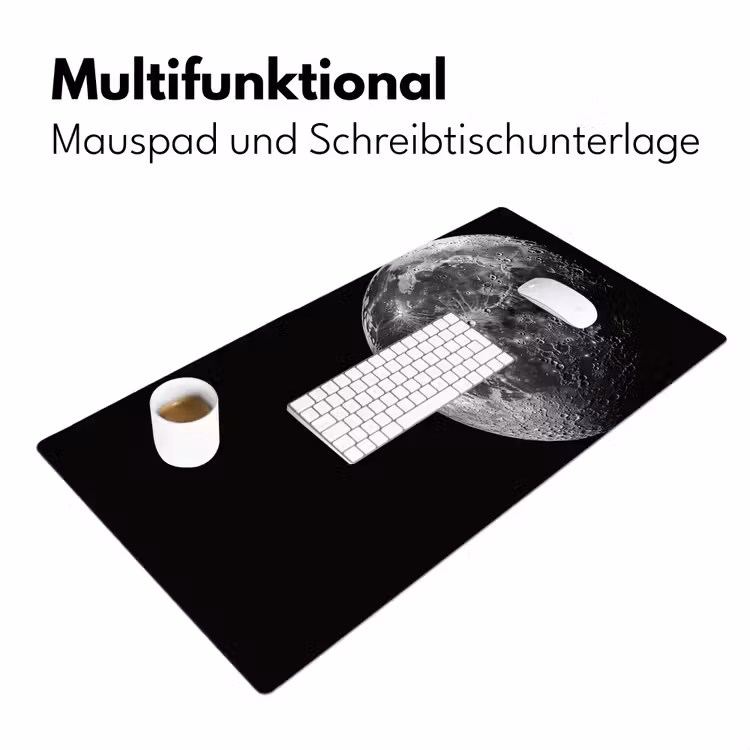 Close-up - Maan - Wit - Textuur Muismat XXL klein -ysfeer4_duits