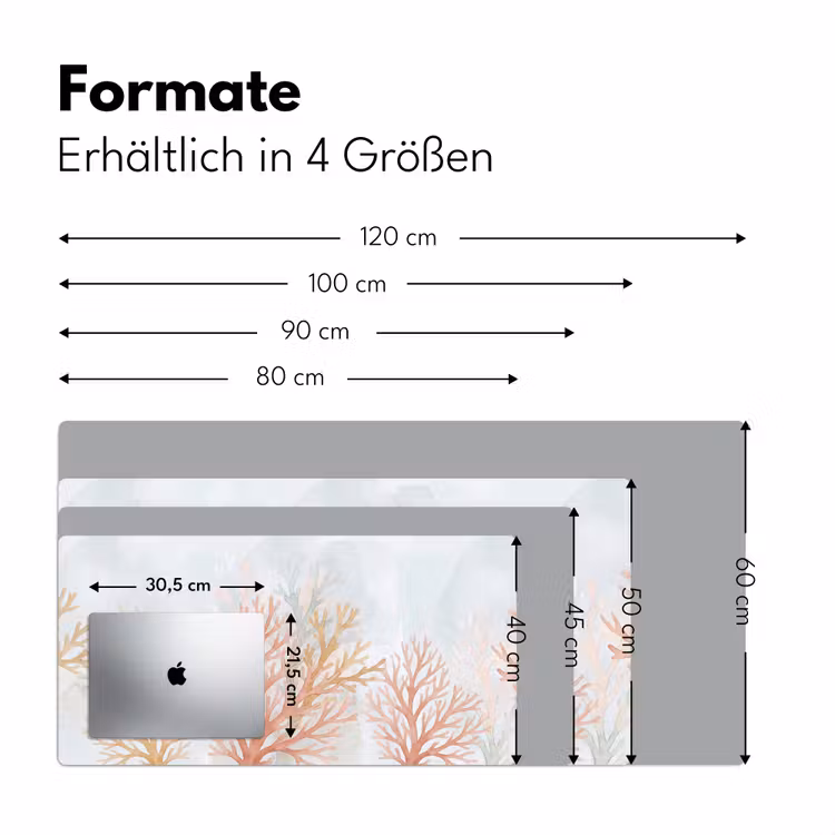 Natuur - Abstract - Aquarel - Organisch - Warm Muismat XXL klein -ysfeer5_duits