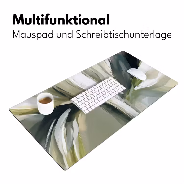 Natuur - Abstract - Groen - Penseelstreken Muismat XXL klein -ysfeer4_duits