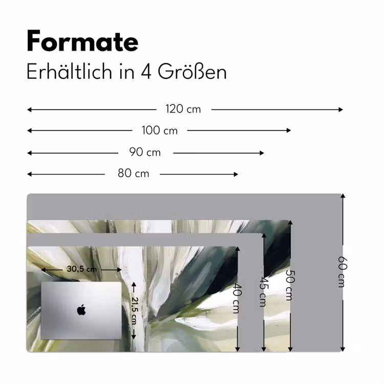 Natuur - Abstract - Groen - Penseelstreken Muismat XXL klein -ysfeer5_duits
