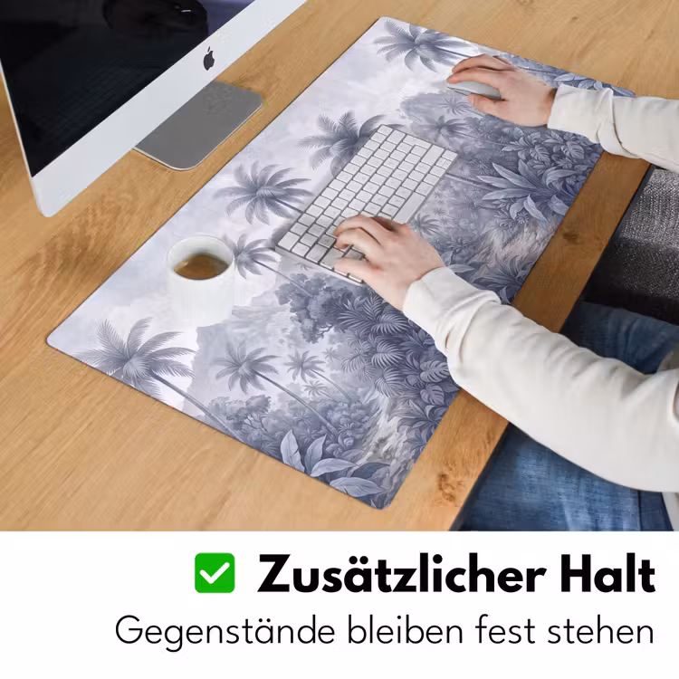 Natuur - Boom - Tropisch - Landschap - Blauw Muismat XXL klein -ysfeer3_duits