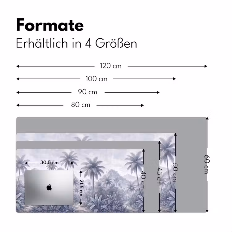 Natuur - Boom - Tropisch - Landschap - Blauw Muismat XXL klein -ysfeer5_duits