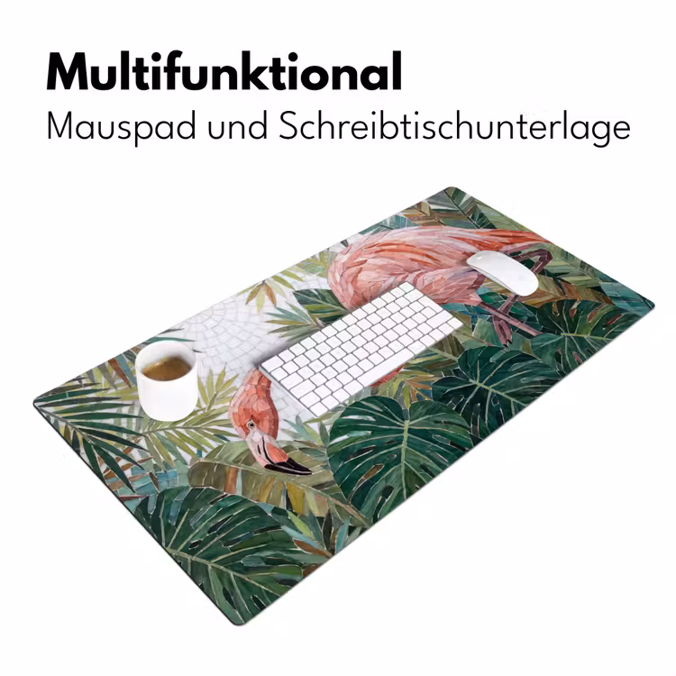 Natuur - Bladeren - Abstract - Groen - Vogel Muismat XXL klein -ysfeer4_duits