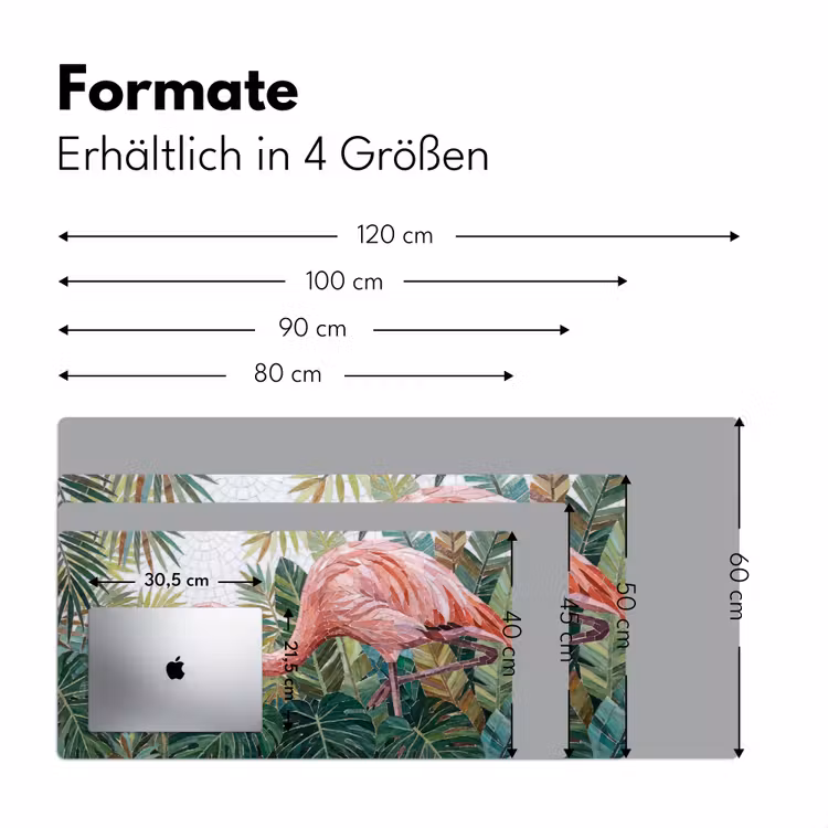 Natuur - Bladeren - Abstract - Groen - Vogel Muismat XXL klein -ysfeer5_duits