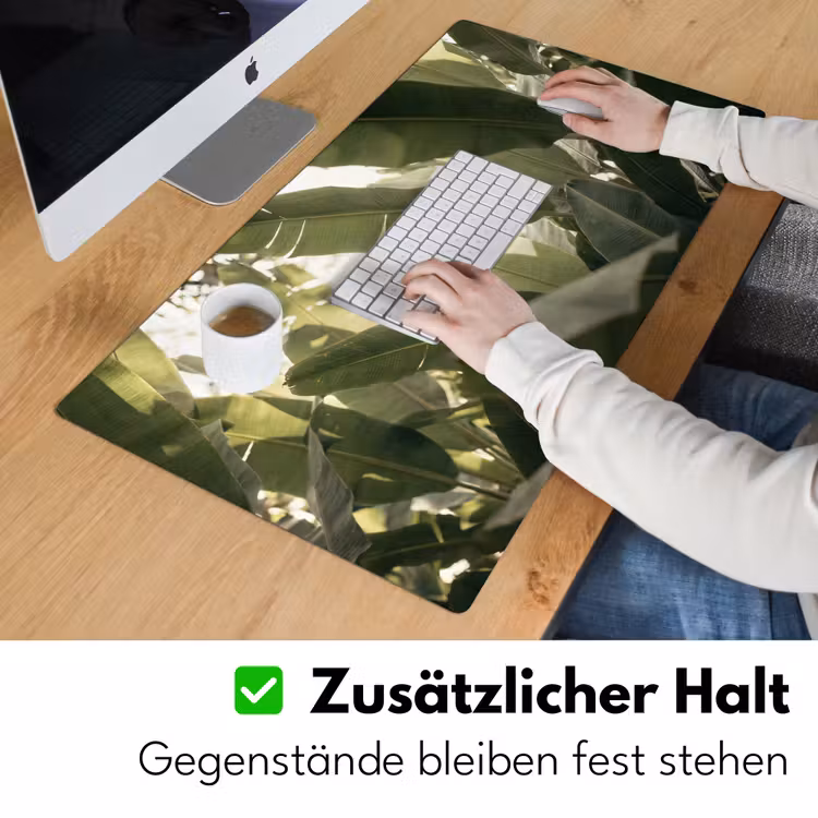 Natuur - Bladeren - Groen - Tropisch - Detail Muismat XXL klein -ysfeer3_duits