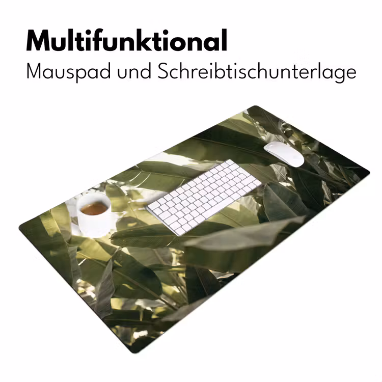 Natuur - Bladeren - Groen - Tropisch - Detail Muismat XXL klein -ysfeer4_duits