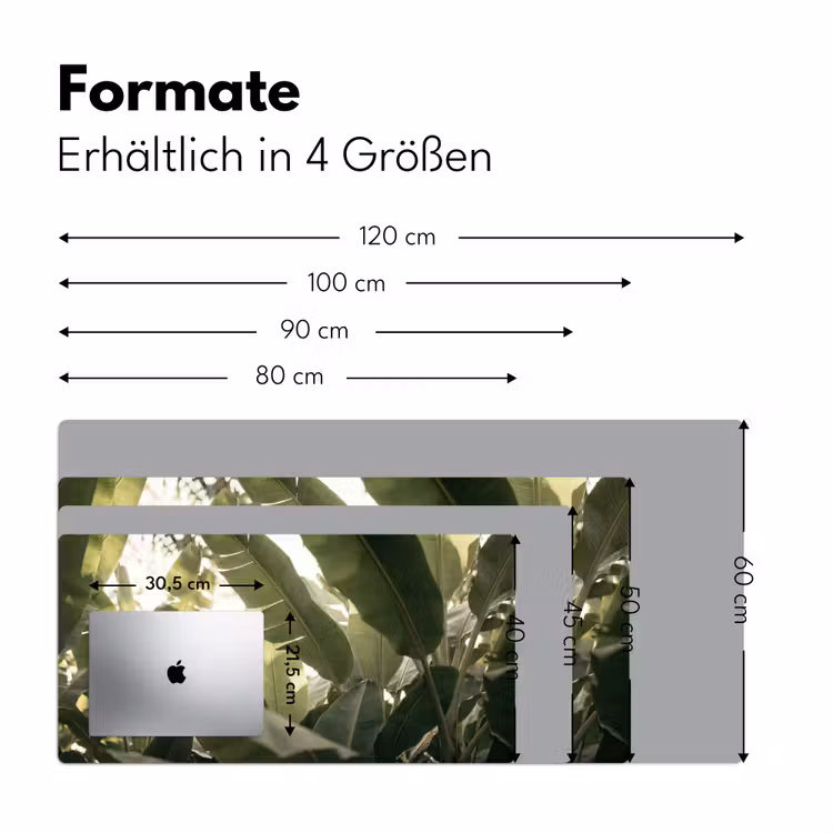 Natuur - Bladeren - Groen - Tropisch - Detail Muismat XXL klein -ysfeer5_duits